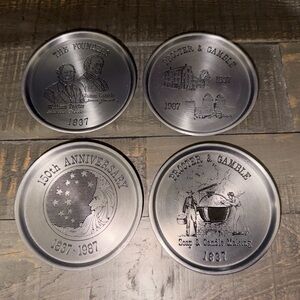 Set of 4 Procter & Gamble Commemorative drink coasters, like new, candle making